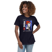 Women's Red Head Relaxed Black T-Shirt