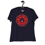 Women's Red Heart Life Relaxed Black T-Shirt