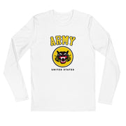 Men's Premium InkSkins Army White Long Sleeve Fitted Crew