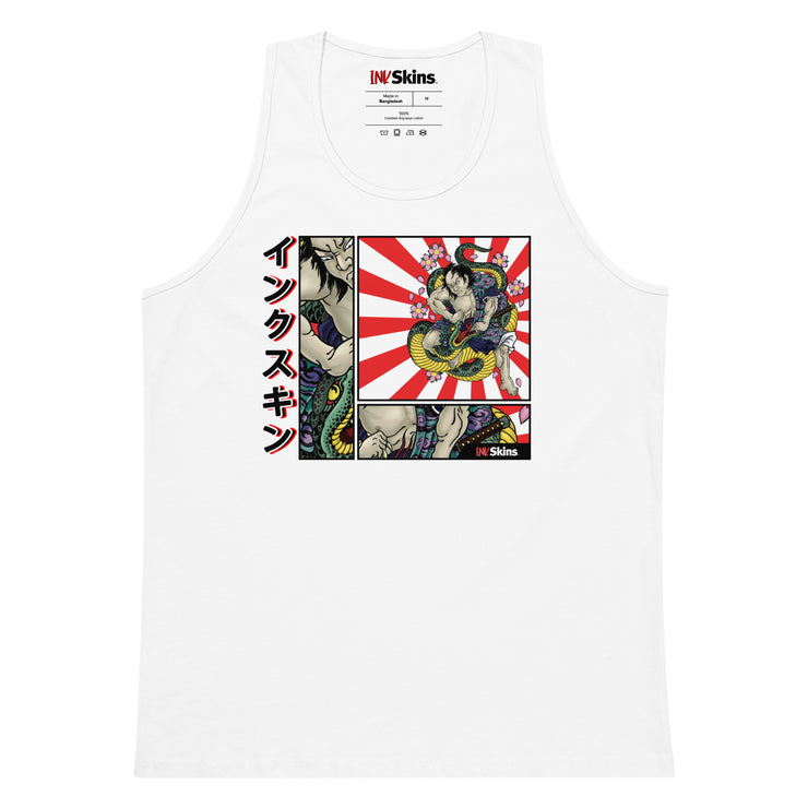 Men’s Premium Samurai White Tank Top