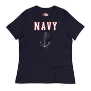 Women's Navy Relaxed Black T-Shirt