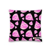 Premium Pink Diamond Black Throw Pillow