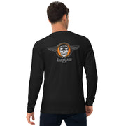 Men's Premium InkSkins Skull Wing Black Long Sleeve Fitted Crew