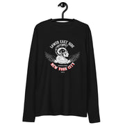 Men's Premium Lower East Side Black Long Sleeve Fitted Crew