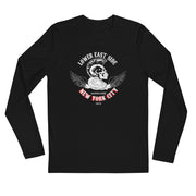 Men's Premium Lower East Side Black Long Sleeve Fitted Crew