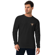 Men's Premium InkSkins Skull Wing Black Long Sleeve Fitted Crew