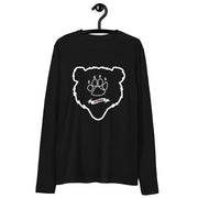 Men's Premium InkSkins Bear Paw Black Long Sleeve Fitted Crew