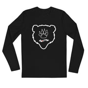 Men's Premium InkSkins Bear Paw Black Long Sleeve Fitted Crew