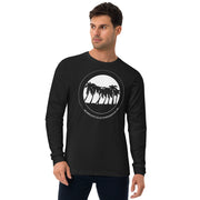 Men's Premium InkSkins Miami Palms Black Long Sleeve Fitted Crew