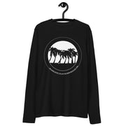 Men's Premium InkSkins Miami Palms Black Long Sleeve Fitted Crew