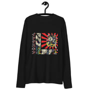 Men's Premium Samurai Black Long Sleeve Fitted Crew