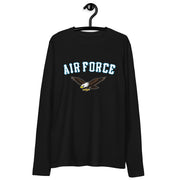 Men's Premium InkSkins Air Force Black Long Sleeve Fitted Crew