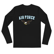 Men's Premium InkSkins Air Force Black Long Sleeve Fitted Crew