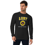 Men's Premium InkSkins Army Black Long Sleeve Fitted Crew