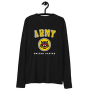 Men's Premium InkSkins Army Black Long Sleeve Fitted Crew