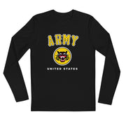 Men's Premium InkSkins Army Black Long Sleeve Fitted Crew