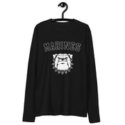 Men's Premium InkSkins Marine Corp Black Long Sleeve Fitted Crew