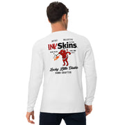 Men's Premium InkSkins Lucky Little Devil White Long Sleeve Fitted Crew