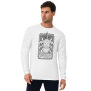 Men's Premium Neptune White Long Sleeve Fitted Crew