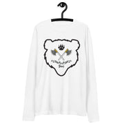 Men's Premium Savage Squad Bear Ax White Long Sleeve Fitted Crew
