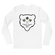 Men's Premium Savage Squad Bear Ax White Long Sleeve Fitted Crew