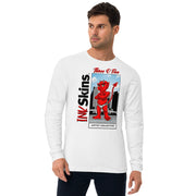 Men's Premium InkSkins 305 Devil White Long Sleeve Fitted Crew