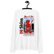 Men's Premium InkSkins 305 Devil White Long Sleeve Fitted Crew