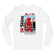 Men's Premium InkSkins 305 Devil White Long Sleeve Fitted Crew