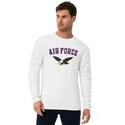 Men's Premium InkSkins Air Force White Long Sleeve Fitted Crew