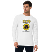 Men's Premium InkSkins Army White Long Sleeve Fitted Crew