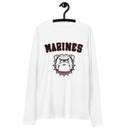 Men's Premium InkSkins Marine Corp White Long Sleeve Fitted Crew
