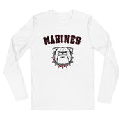 Men's Premium InkSkins Marine Corp White Long Sleeve Fitted Crew