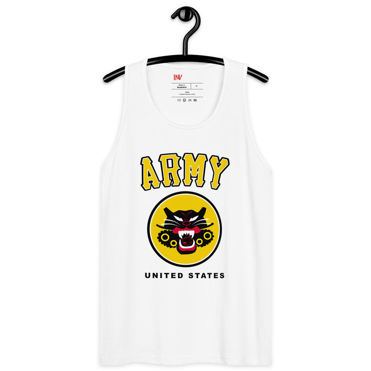 Men’s Premium ARMY White Tank Top