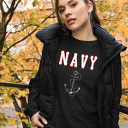 Premium Women's NAVY Black Long Sleeve Crew