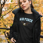 Women's Premium AIR FORCE Black Long Sleeve Crew
