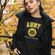 Women's Premium ARMY Black Long Sleeve Crew