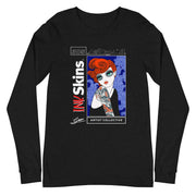 Premium Women's Red Head Black Long Sleeve Crew