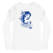 Women's Premium Queen White Long Sleeve Crew