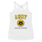 Women's Premium ARMY on Heather White Racerback Tank