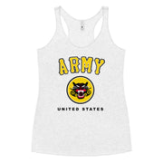 Women's Premium ARMY on Heather White Racerback Tank